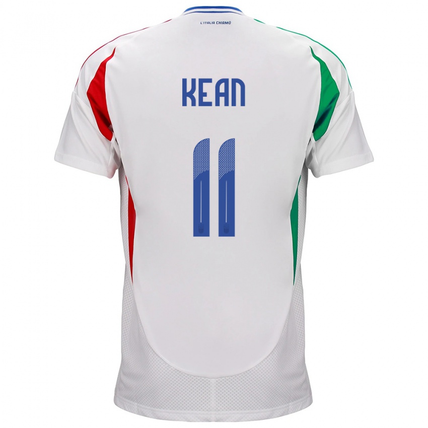 Niño Camiseta Italia Moise Kean #11 Blanco 2ª Equipación 24-26 La Camisa Perú