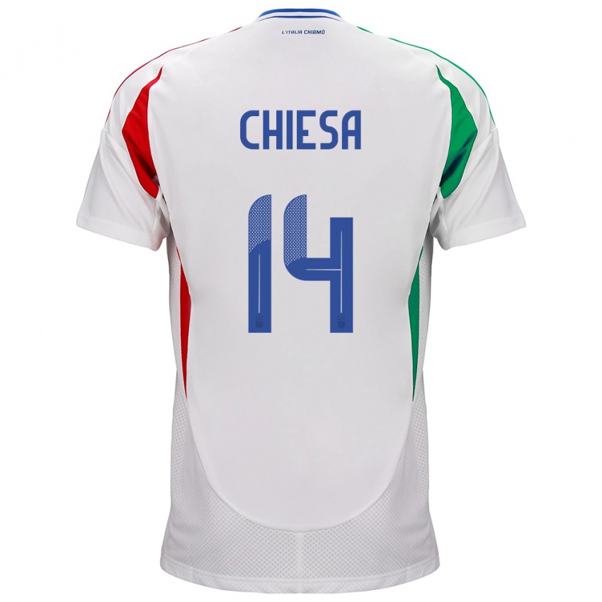 Niño Camiseta Italia Federico Chiesa #14 Blanco 2ª Equipación 24-26 La Camisa Perú