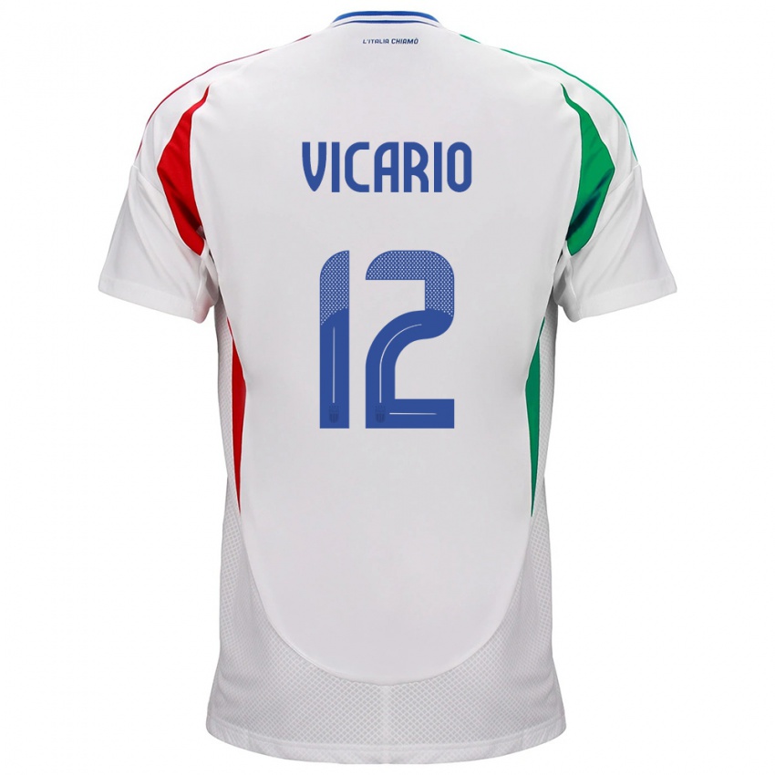 Niño Camiseta Italia Guglielmo Vicario #12 Blanco 2ª Equipación 24-26 La Camisa Perú