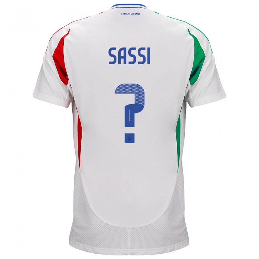 Niño Camiseta Italia Jacopo Sassi #0 Blanco 2ª Equipación 24-26 La Camisa Perú