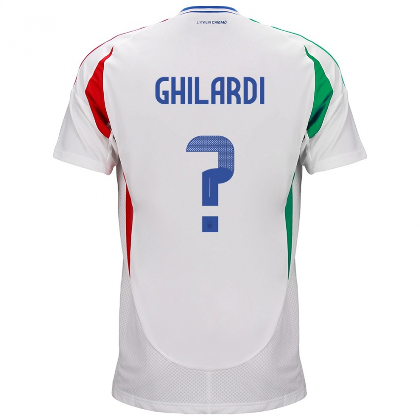 Niño Camiseta Italia Daniele Ghilardi #0 Blanco 2ª Equipación 24-26 La Camisa Perú