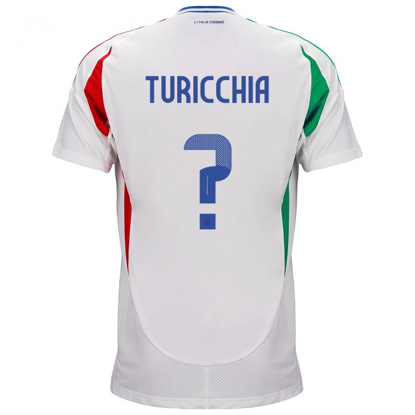 Niño Camiseta Italia Riccardo Turicchia #0 Blanco 2ª Equipación 24-26 La Camisa Perú