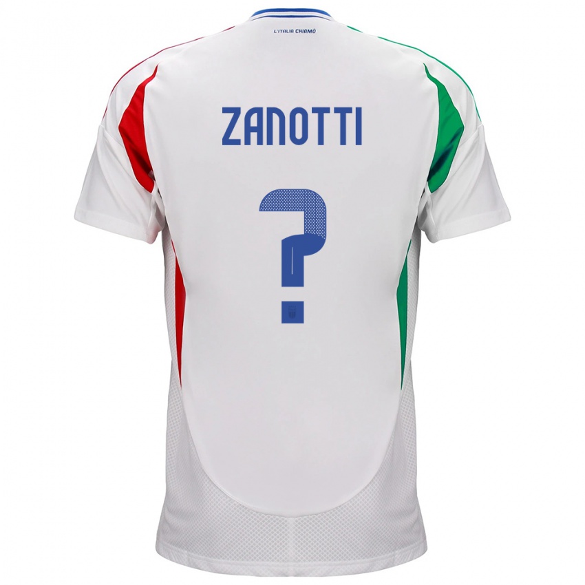 Niño Camiseta Italia Mattia Zanotti #0 Blanco 2ª Equipación 24-26 La Camisa Perú