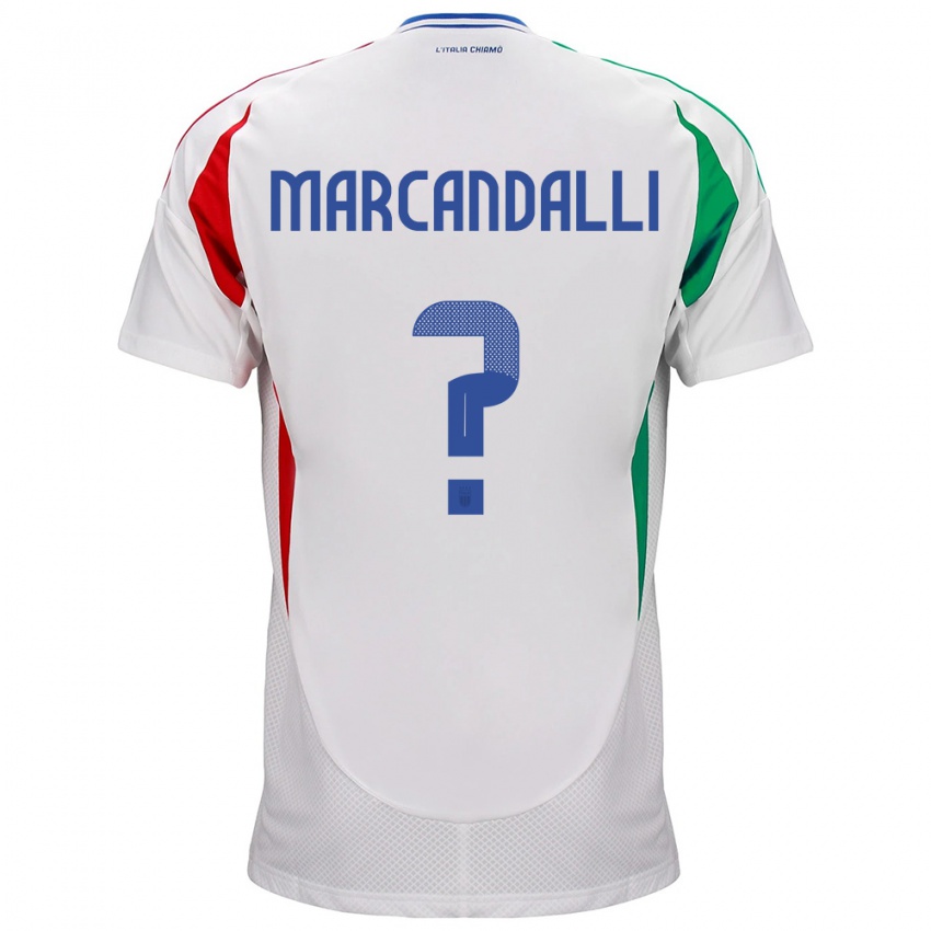 Niño Camiseta Italia Alessandro Marcandalli #0 Blanco 2ª Equipación 24-26 La Camisa Perú