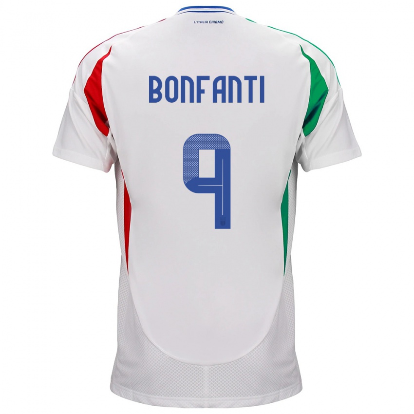 Niño Camiseta Italia Nicholas Bonfanti #9 Blanco 2ª Equipación 24-26 La Camisa Perú