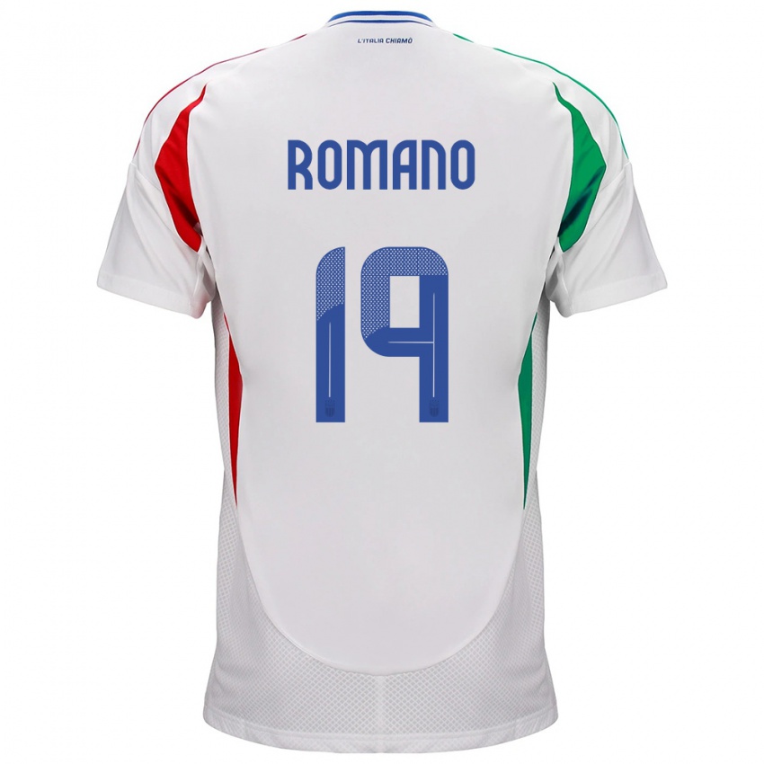 Niño Camiseta Italia Marco Romano #19 Blanco 2ª Equipación 24-26 La Camisa Perú