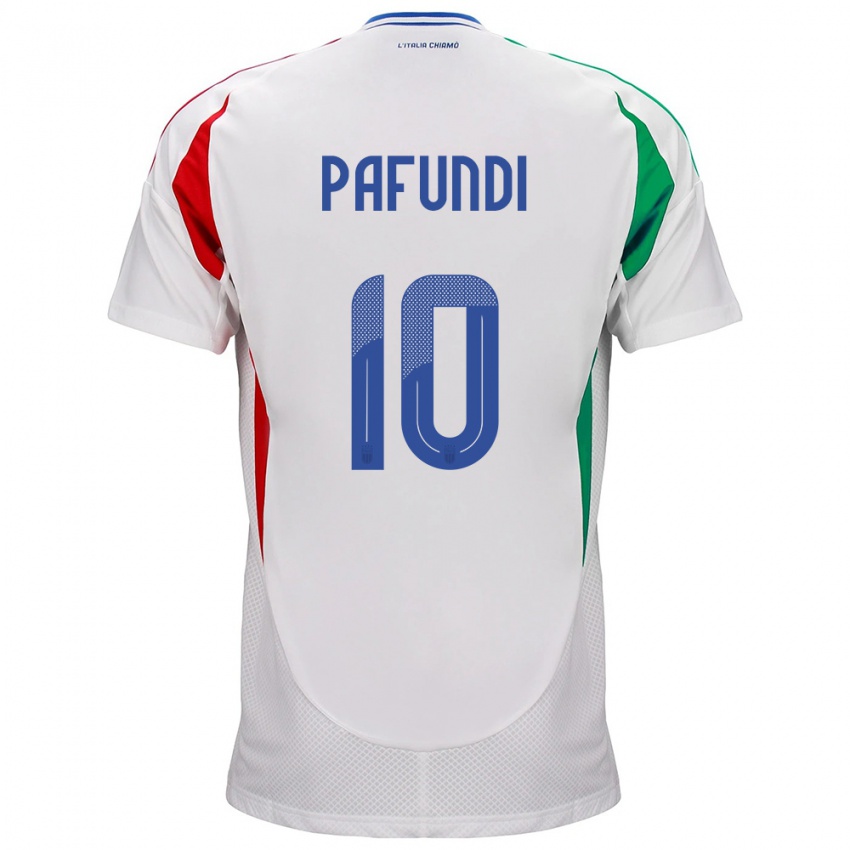 Niño Camiseta Italia Simone Pafundi #10 Blanco 2ª Equipación 24-26 La Camisa Perú