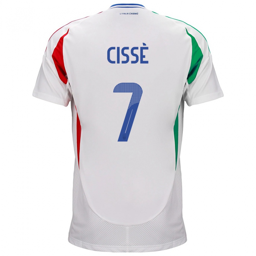 Niño Camiseta Italia Alphadjo Cissè #7 Blanco 2ª Equipación 24-26 La Camisa Perú