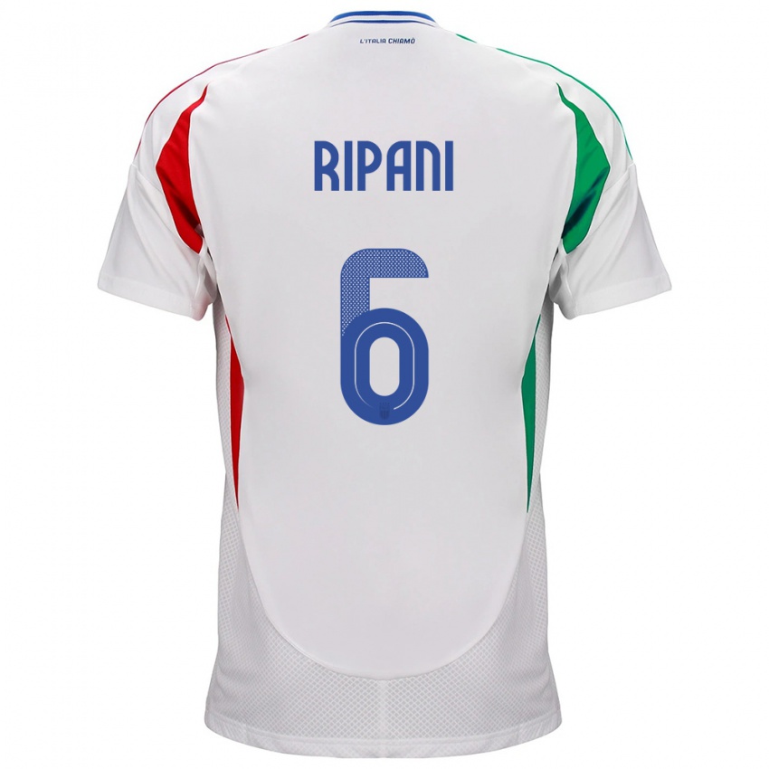 Niño Camiseta Italia Diego Ripani #6 Blanco 2ª Equipación 24-26 La Camisa Perú