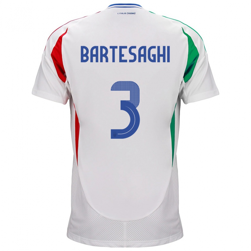 Niño Camiseta Italia Davide Bartesaghi #3 Blanco 2ª Equipación 24-26 La Camisa Perú