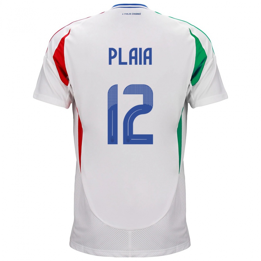 Niño Camiseta Italia Francesco Plaia #12 Blanco 2ª Equipación 24-26 La Camisa Perú