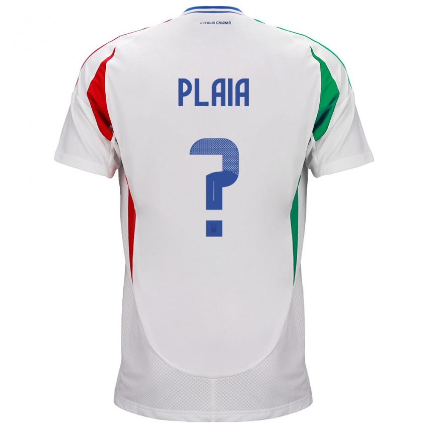 Niño Camiseta Italia Matteo Plaia #0 Blanco 2ª Equipación 24-26 La Camisa Perú