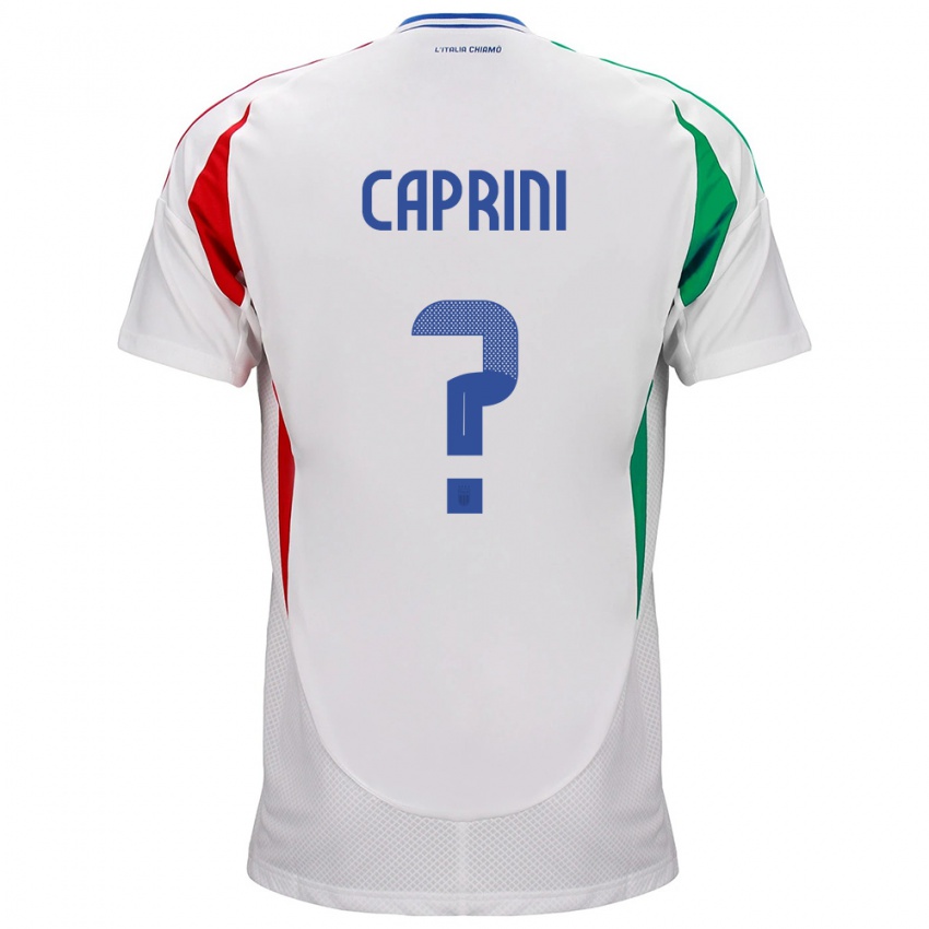 Niño Camiseta Italia Maat Daniel Caprini #0 Blanco 2ª Equipación 24-26 La Camisa Perú