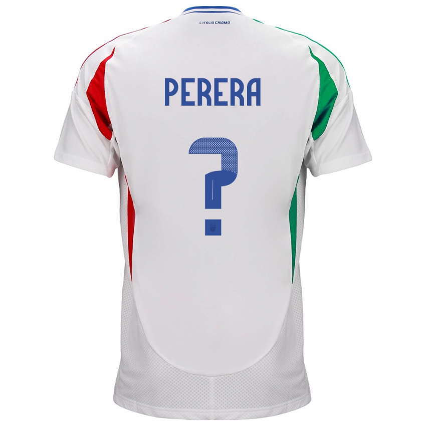 Niño Camiseta Italia Nirash Perera #0 Blanco 2ª Equipación 24-26 La Camisa Perú