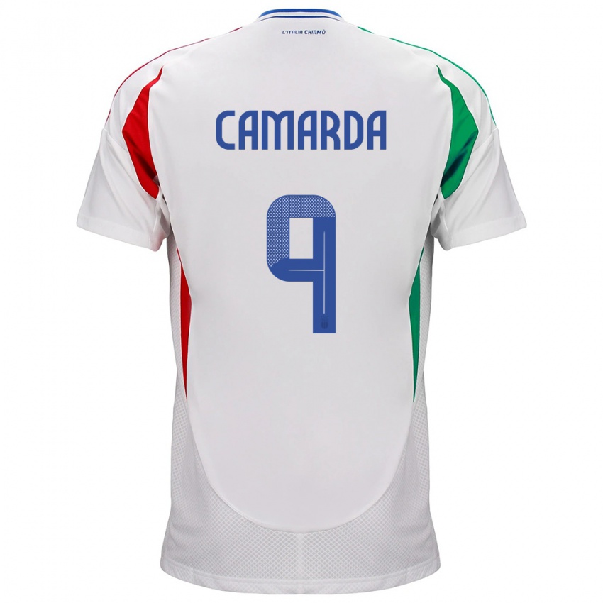 Niño Camiseta Italia Francesco Camarda #9 Blanco 2ª Equipación 24-26 La Camisa Perú