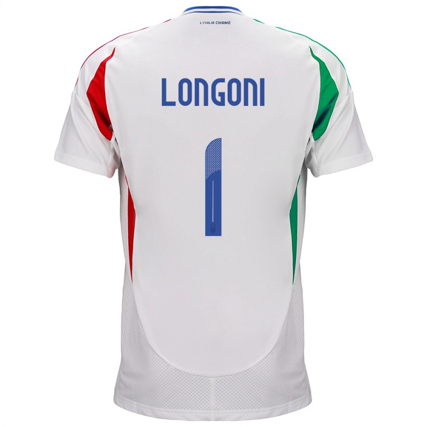 Niño Camiseta Italia Alessandro Longoni #1 Blanco 2ª Equipación 24-26 La Camisa Perú