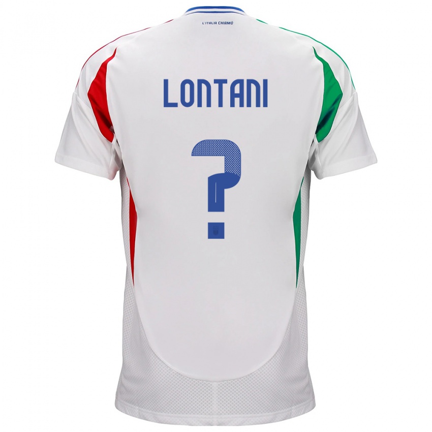 Niño Camiseta Italia Simone Lontani #0 Blanco 2ª Equipación 24-26 La Camisa Perú