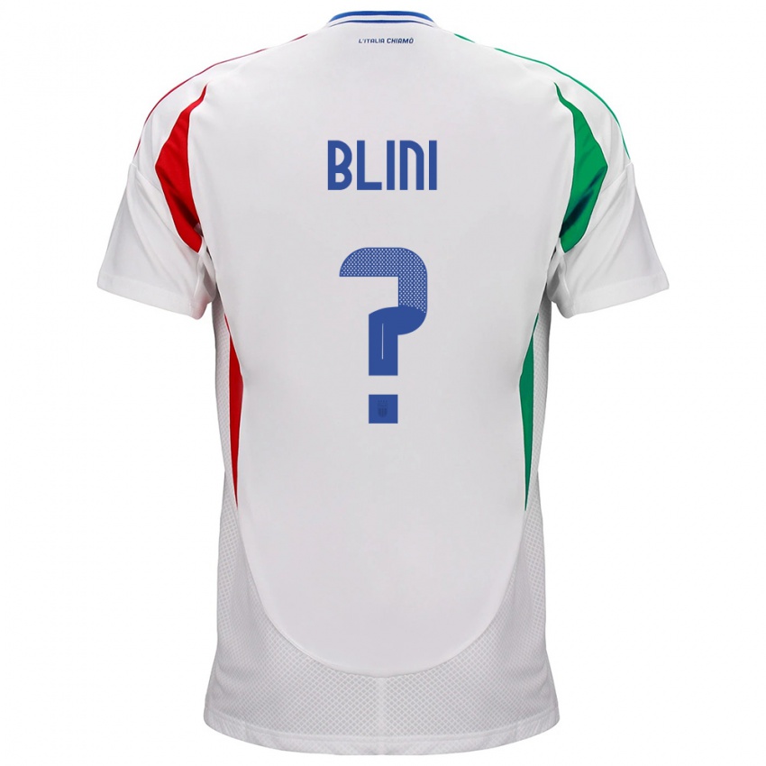 Niño Camiseta Italia Oliver Blini #0 Blanco 2ª Equipación 24-26 La Camisa Perú