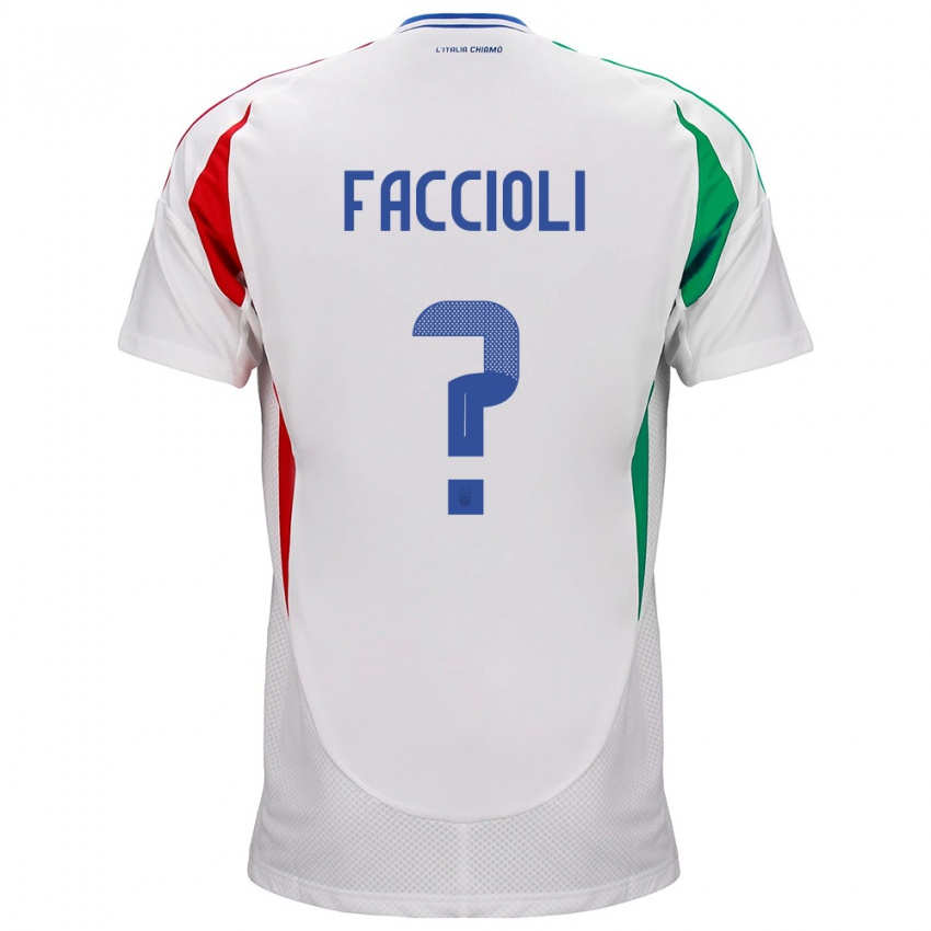 Niño Camiseta Italia Pietro Faccioli #0 Blanco 2ª Equipación 24-26 La Camisa Perú