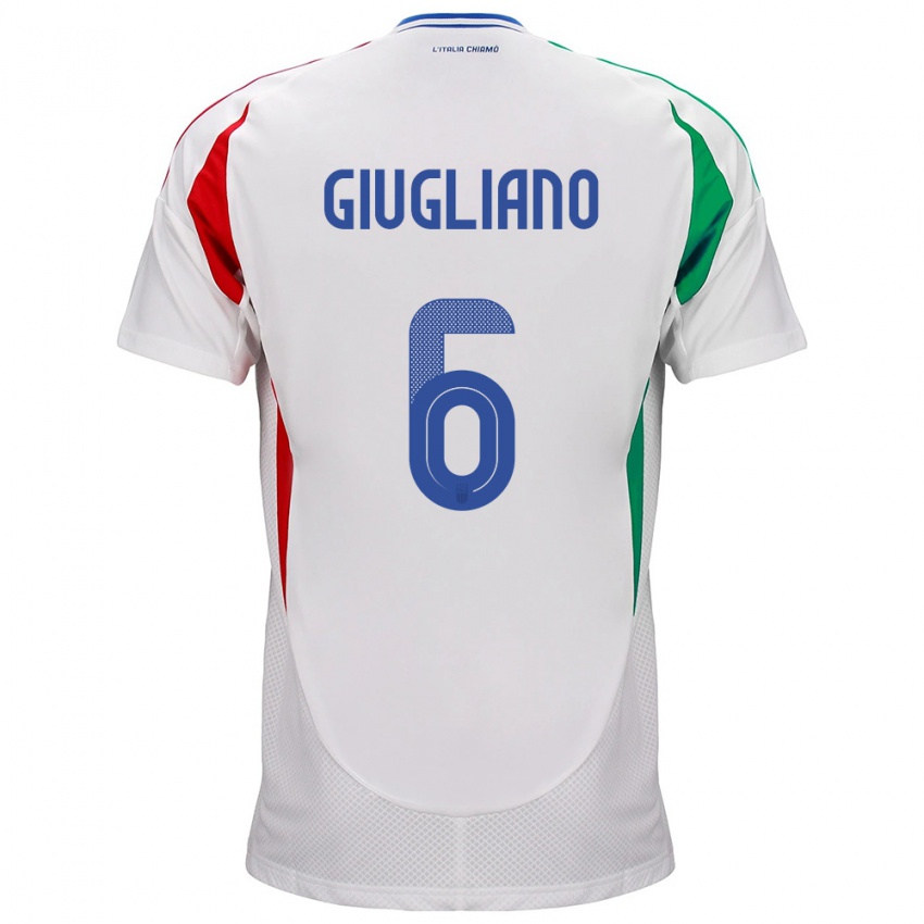 Niño Camiseta Italia Manuela Giugliano #6 Blanco 2ª Equipación 24-26 La Camisa Perú