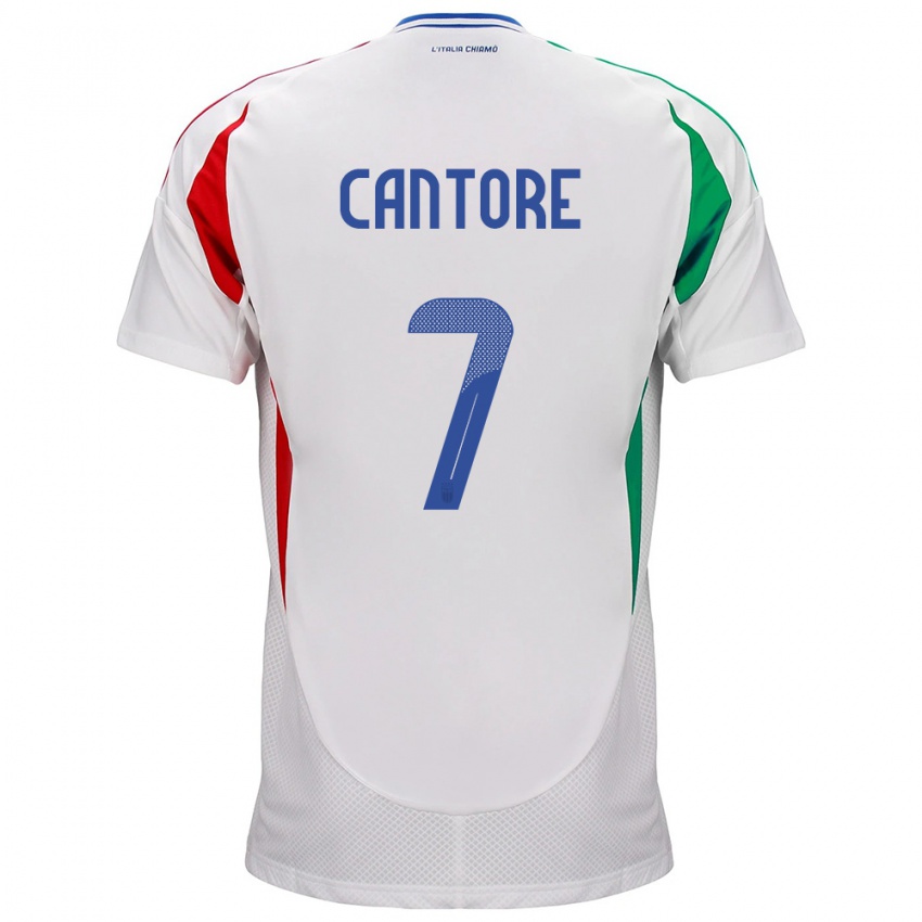 Niño Camiseta Italia Sofia Cantore #7 Blanco 2ª Equipación 24-26 La Camisa Perú