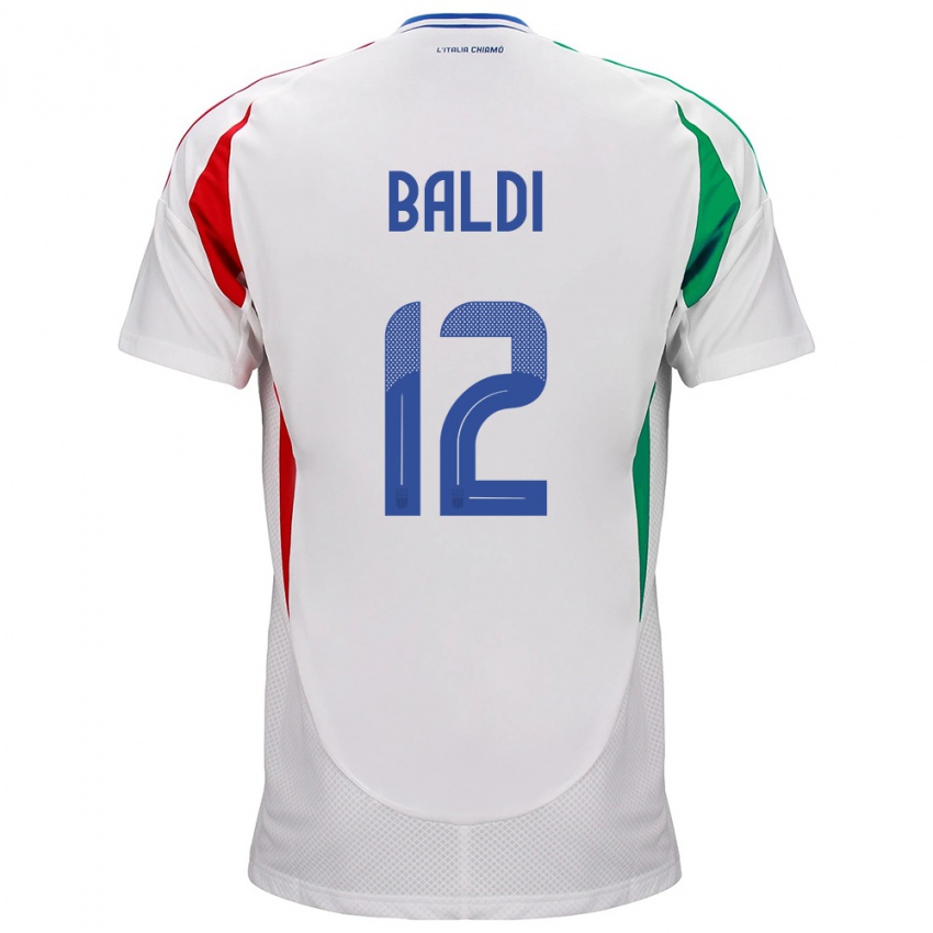 Niño Camiseta Italia Rachele Baldi #12 Blanco 2ª Equipación 24-26 La Camisa Perú