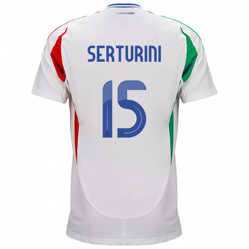 Niño Camiseta Italia Annamaria Serturini #15 Blanco 2ª Equipación 24-26 La Camisa Perú