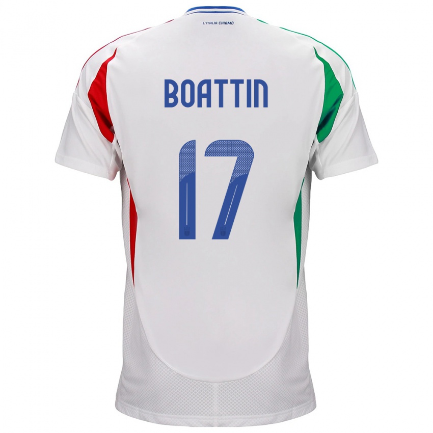 Niño Camiseta Italia Lisa Boattin #17 Blanco 2ª Equipación 24-26 La Camisa Perú