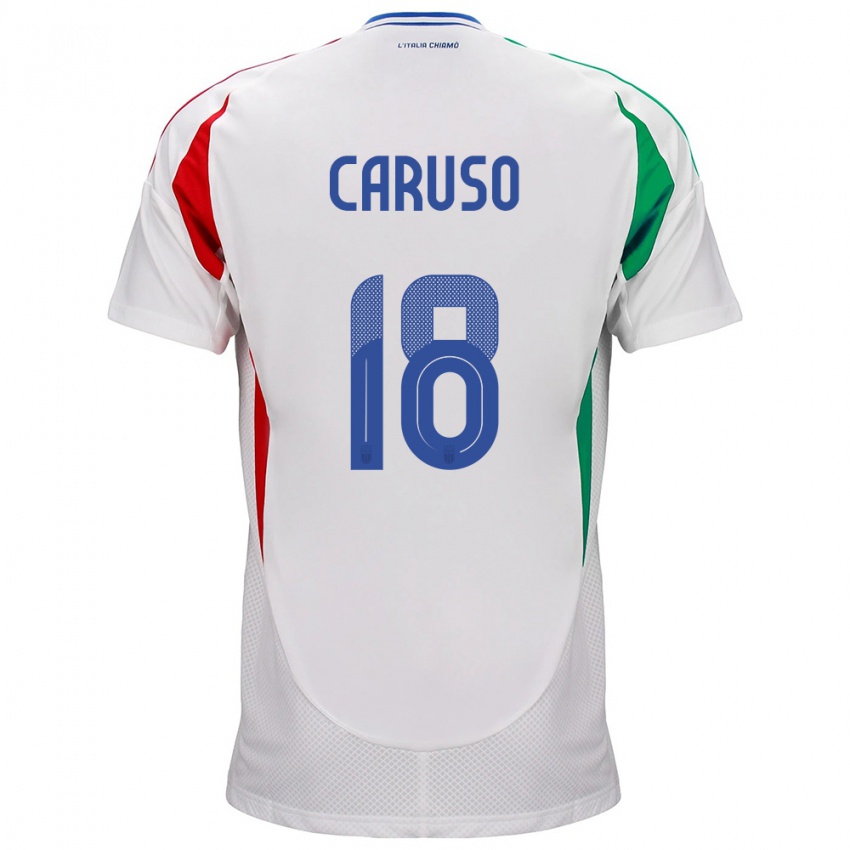 Niño Camiseta Italia Arianna Caruso #18 Blanco 2ª Equipación 24-26 La Camisa Perú