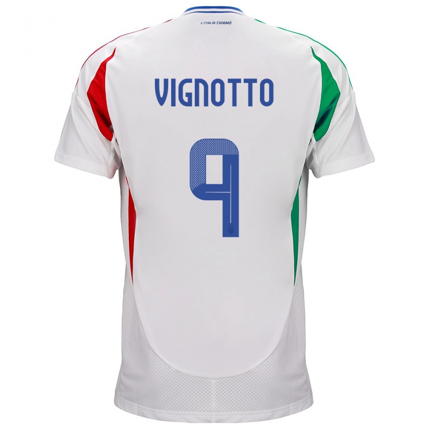 Niño Camiseta Italia Elisabetta Vignotto #9 Blanco 2ª Equipación 24-26 La Camisa Perú