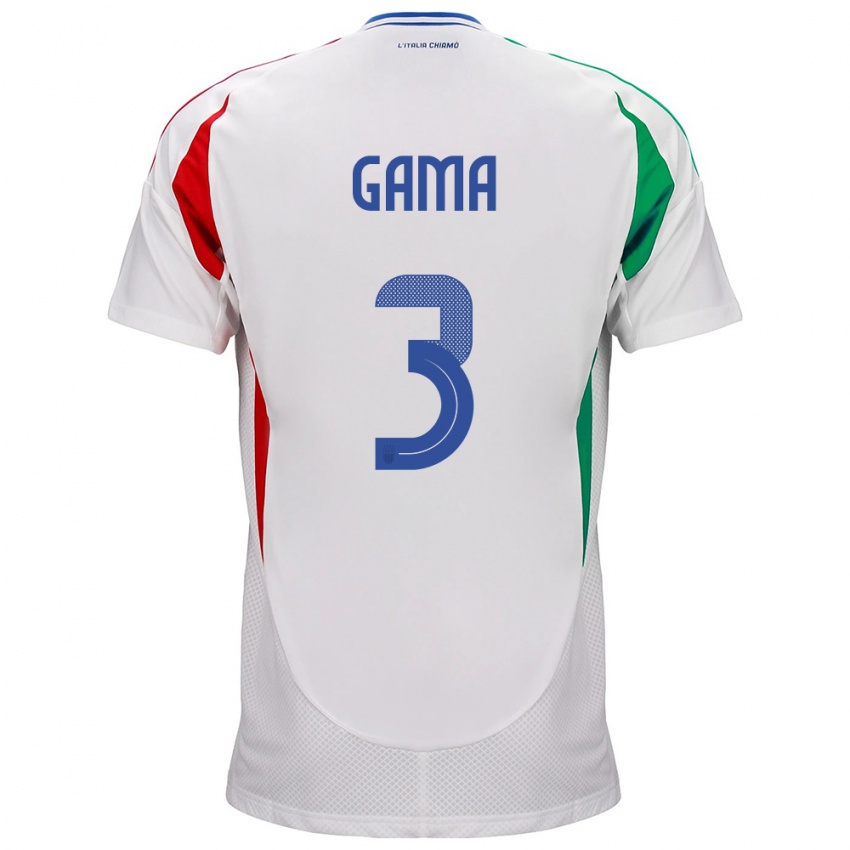 Niño Camiseta Italia Sara Gama #3 Blanco 2ª Equipación 24-26 La Camisa Perú