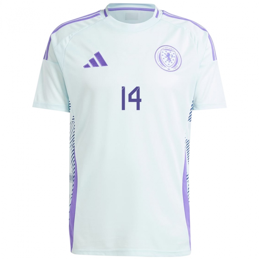 Niño Camiseta Escocia Aiden Mcginlay #14 Azul Menta Claro 2ª Equipación 24-26 La Camisa Perú