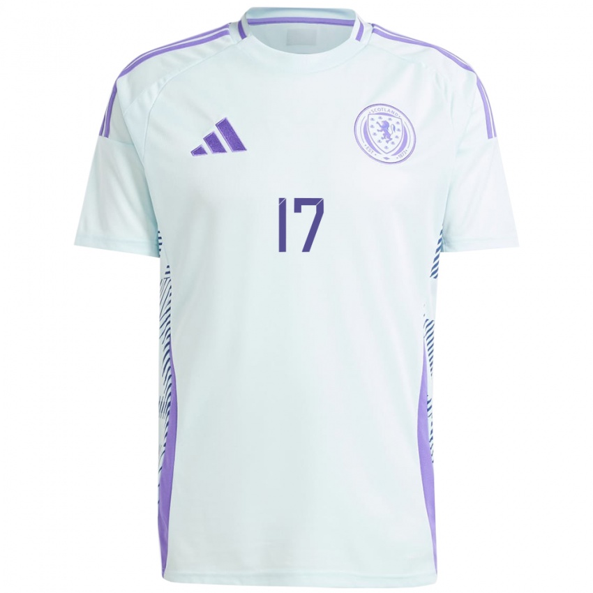 Niño Camiseta Escocia Jacob Macintyre #17 Azul Menta Claro 2ª Equipación 24-26 La Camisa Perú