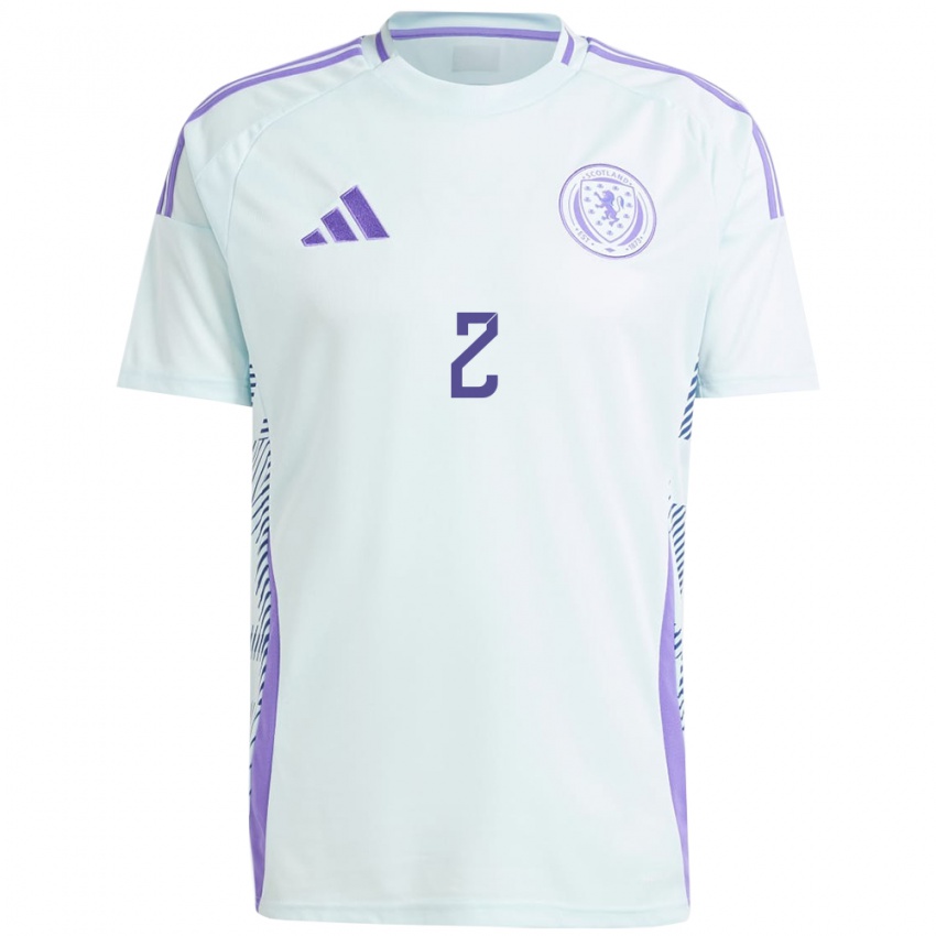 Niño Camiseta Escocia Nicola Docherty #2 Azul Menta Claro 2ª Equipación 24-26 La Camisa Perú