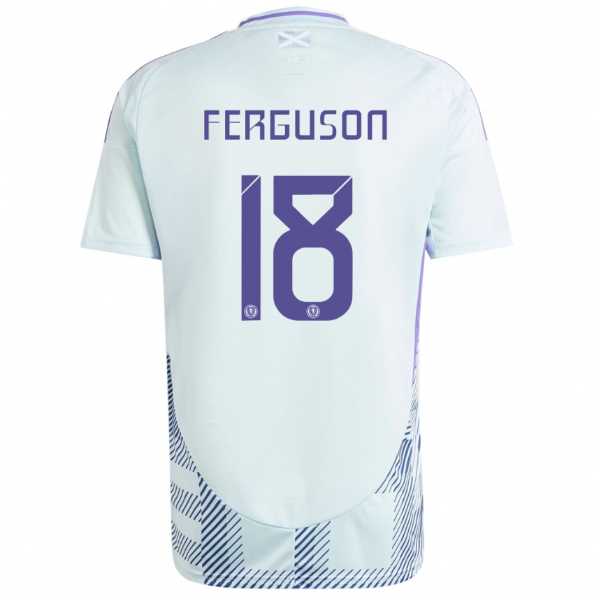 Niño Camiseta Escocia Lewis Ferguson #18 Azul Menta Claro 2ª Equipación 24-26 La Camisa Perú