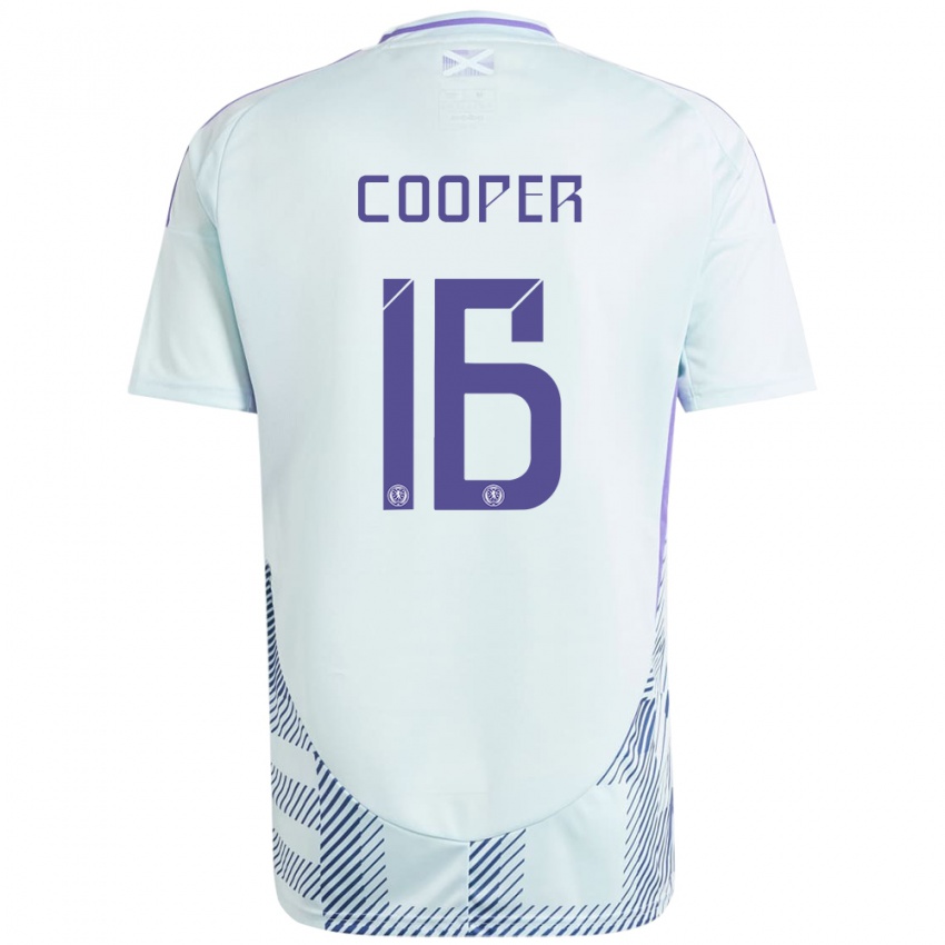 Niño Camiseta Escocia Liam Cooper #16 Azul Menta Claro 2ª Equipación 24-26 La Camisa Perú