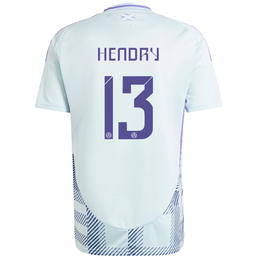 Niño Camiseta Escocia Jack Hendry #13 Azul Menta Claro 2ª Equipación 24-26 La Camisa Perú