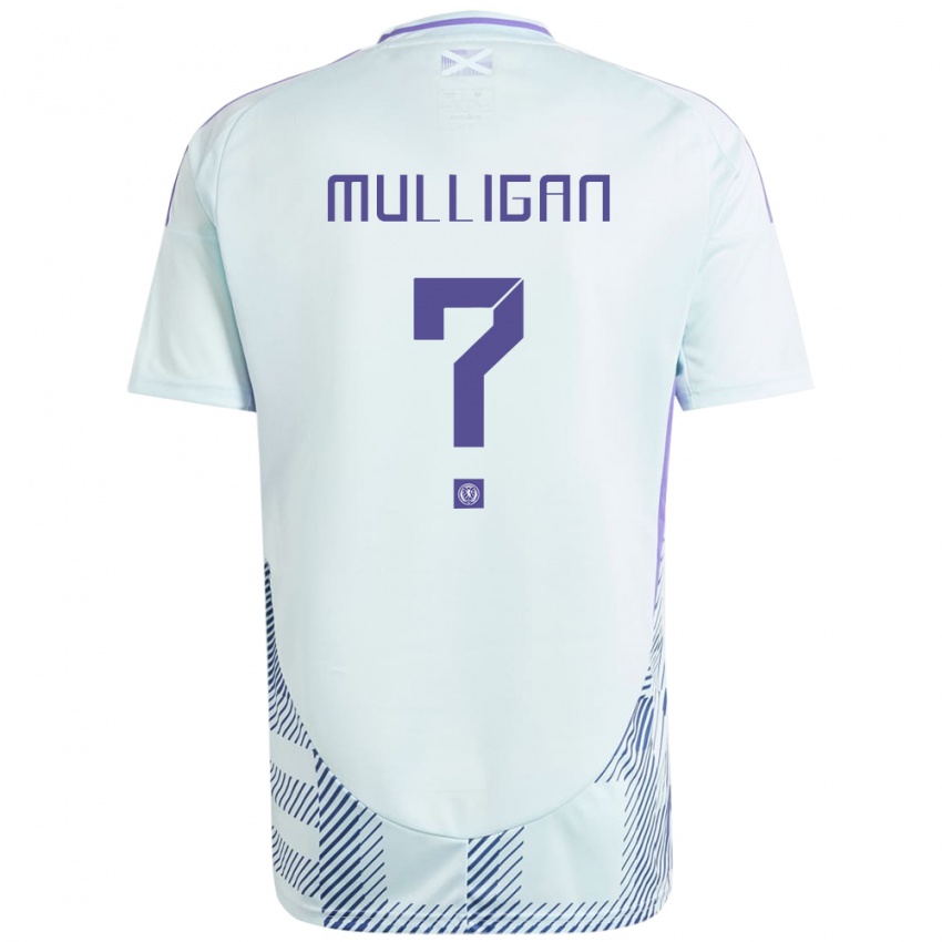 Niño Camiseta Escocia Josh Mulligan #0 Azul Menta Claro 2ª Equipación 24-26 La Camisa Perú