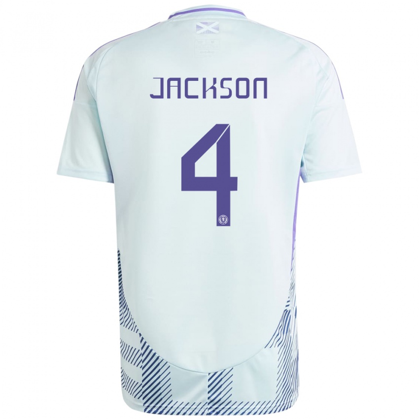 Niño Camiseta Escocia Louis Jackson #4 Azul Menta Claro 2ª Equipación 24-26 La Camisa Perú