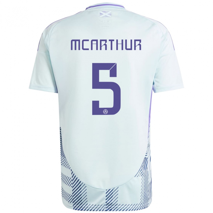 Niño Camiseta Escocia Charlie Mcarthur #5 Azul Menta Claro 2ª Equipación 24-26 La Camisa Perú