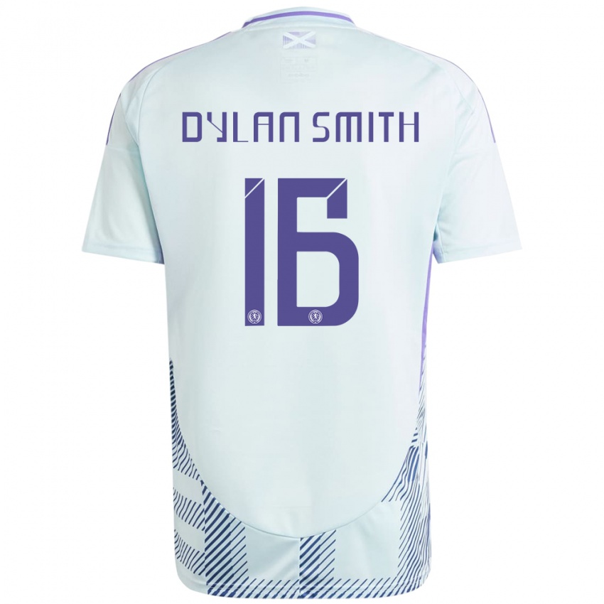 Niño Camiseta Escocia Dylan Smith #16 Azul Menta Claro 2ª Equipación 24-26 La Camisa Perú