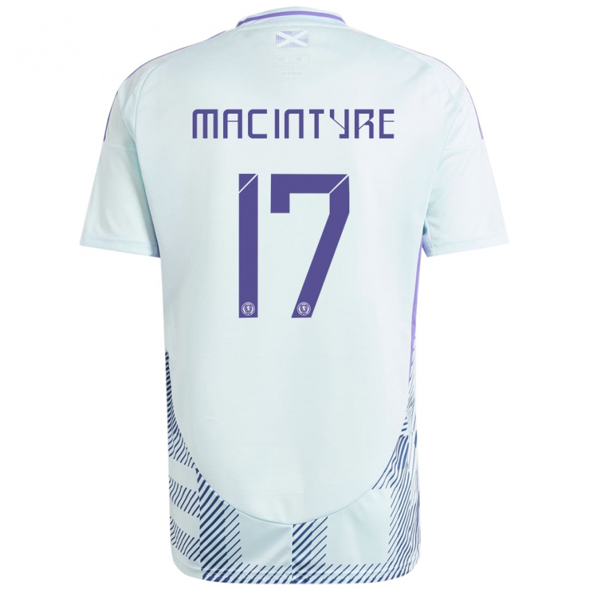 Niño Camiseta Escocia Jacob Macintyre #17 Azul Menta Claro 2ª Equipación 24-26 La Camisa Perú