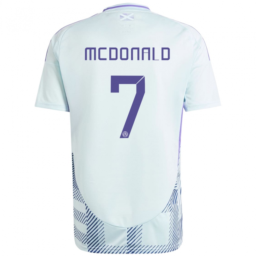 Niño Camiseta Escocia Josh Mcdonald #7 Azul Menta Claro 2ª Equipación 24-26 La Camisa Perú