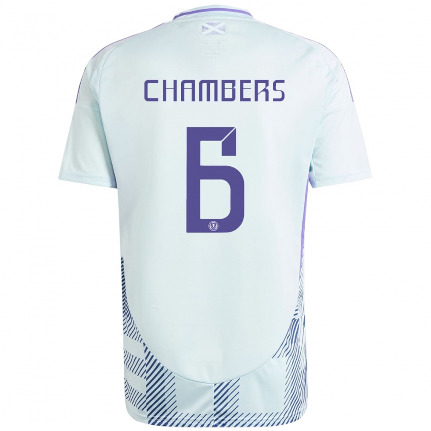 Niño Camiseta Escocia Sam Chambers #6 Azul Menta Claro 2ª Equipación 24-26 La Camisa Perú