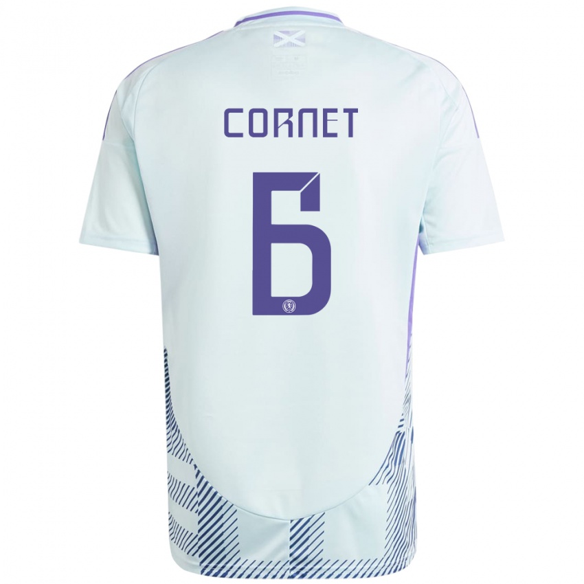 Niño Camiseta Escocia Chelsea Cornet #6 Azul Menta Claro 2ª Equipación 24-26 La Camisa Perú