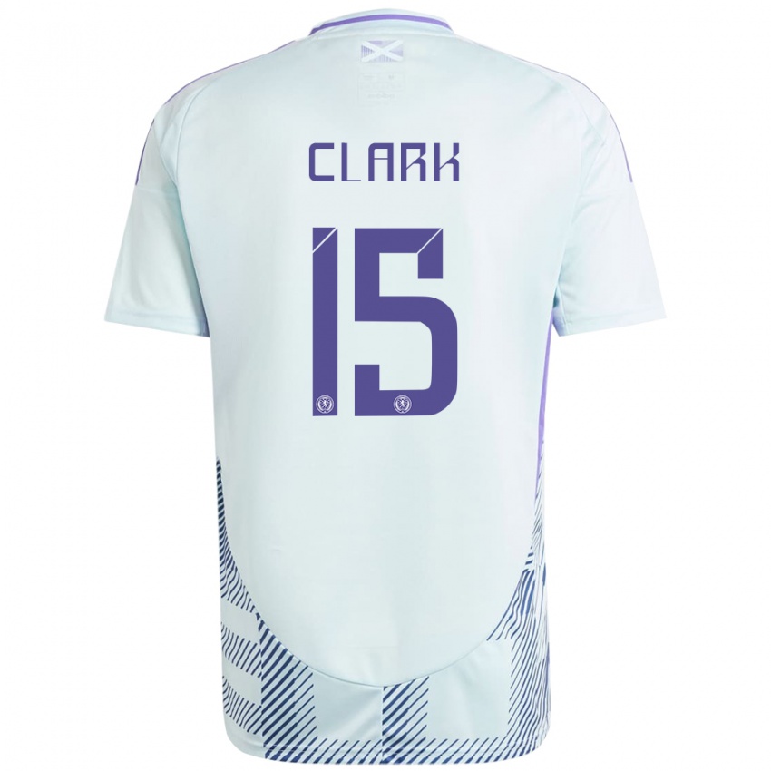 Niño Camiseta Escocia Jenna Clark #15 Azul Menta Claro 2ª Equipación 24-26 La Camisa Perú