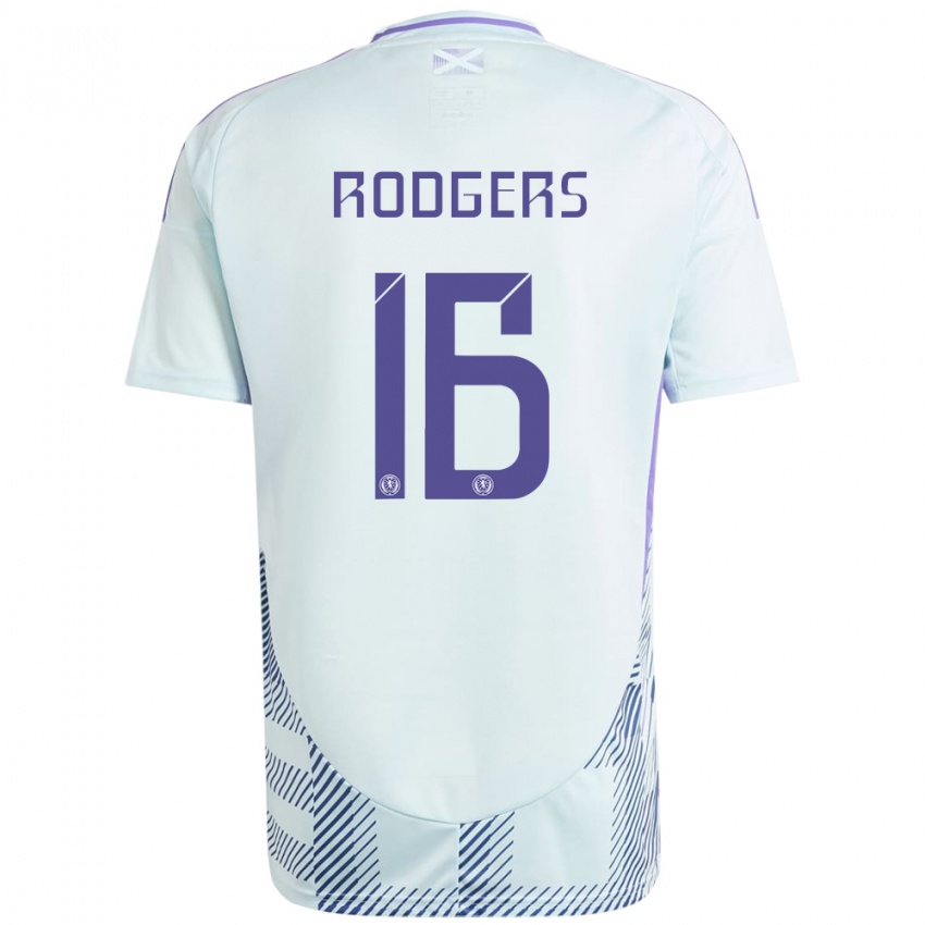 Niño Camiseta Escocia Amy Rodgers #16 Azul Menta Claro 2ª Equipación 24-26 La Camisa Perú