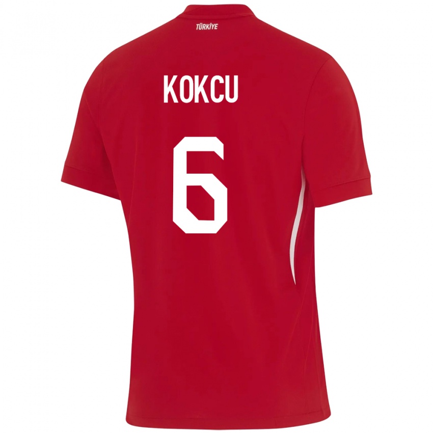 Niño Camiseta Turquía Orkun Kökçü #6 Rojo 2ª Equipación 24-26 La Camisa Perú