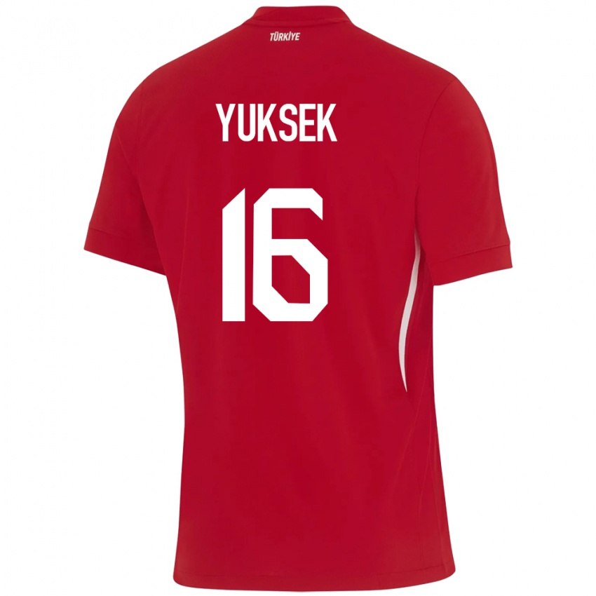 Niño Camiseta Turquía İsmail Yüksek #16 Rojo 2ª Equipación 24-26 La Camisa Perú