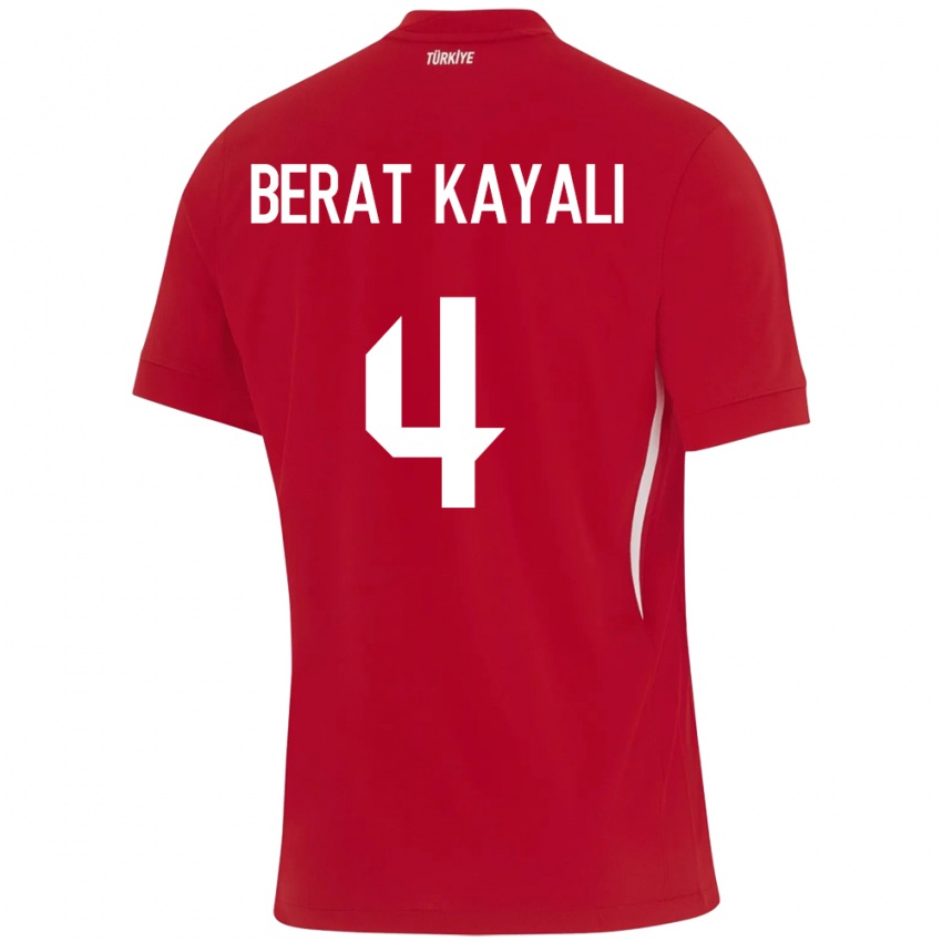 Niño Camiseta Turquía Hasan Berat Kayalı #4 Rojo 2ª Equipación 24-26 La Camisa Perú